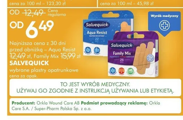 Plastry opatrunkowe Salvequick promocja w Super-Pharm