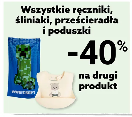 Ręczniki, śliniaki, prześcieradła i poduszki promocja w Smyk