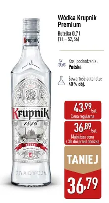 Wódka Krupnik Premium promocja w Aldi