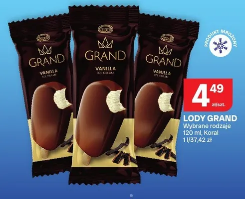Lody Grand Koreal wybrane rodzaje promocja w Chorten