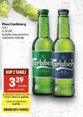 Piwo bezalkoholowe Carlsberg promocja w Delikatesy Centrum