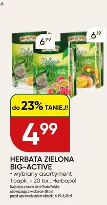 Herbata zielona Big-Active Malina promocja w Chata Polska