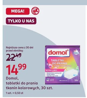 Tabletki do prania tkanin kolorowych Domol promocja w Rossmann