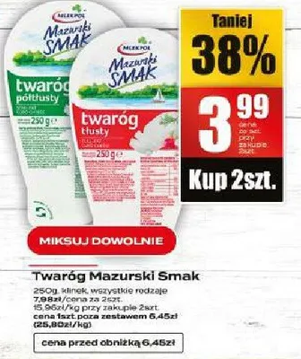 Twaróg półtłusty Mazurski Smak promocja w Supeco