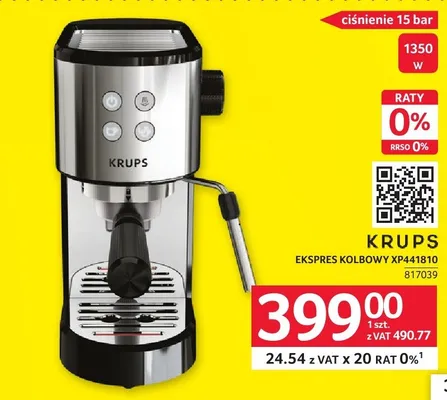 Ekspres kolbowy Krups XP441810 promocja w Selgros