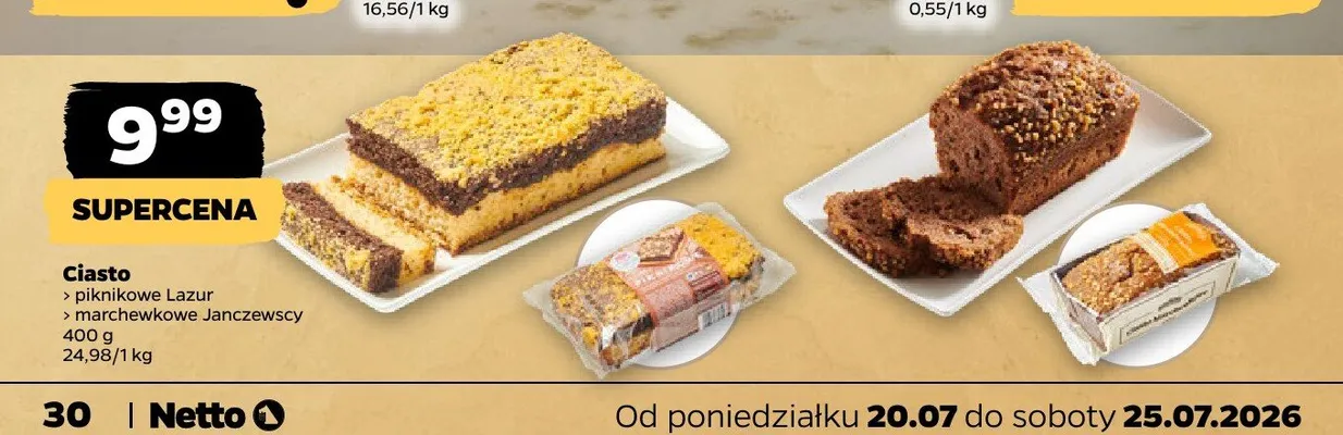 Ciasto piknikowe Lazur promocja w Netto