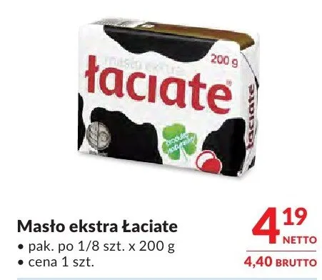 Masło ekstra Łaciate promocja w Makro
