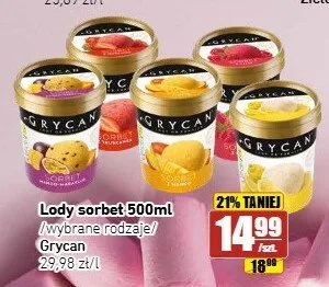 Lody sorbet Grycan truskawkowy promocja w API Market