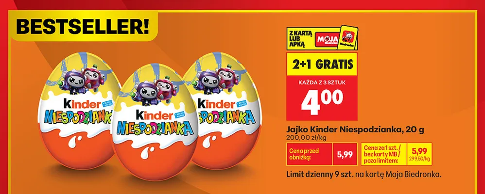 Jajko Kinder Niespodzianka promocja w Biedronka