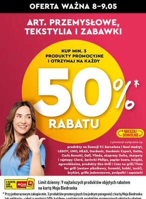 Artykuły przemysłowe, tekstylia, zabawki promocja w Biedronka