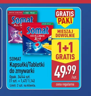Tabletki do zmywarki Somat All in 1 promocja w Aldi
