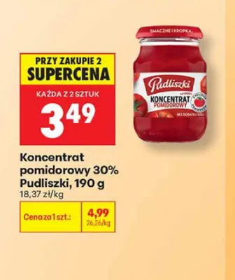 Koncentrat pomidorowy 30% Pudliszki promocja w Biedronka