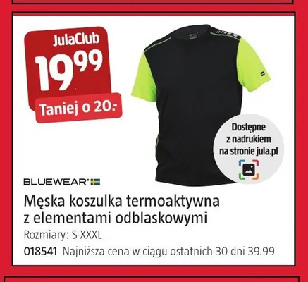 Męska koszulka termoaktywna z elementami odblaskowymi Bluewear promocja w Jula