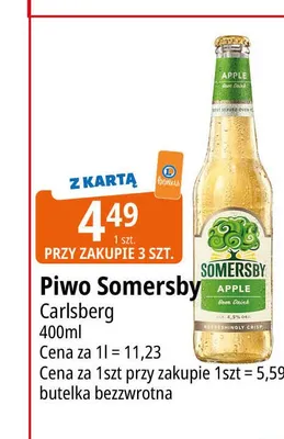 Piwo Somersby Carlsberg promocja w Leclerc