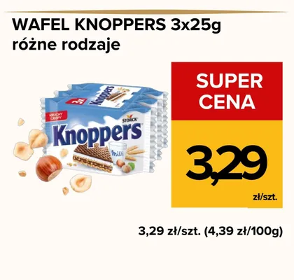 Wafel Knoppers Milk 3-pak 25g promocja w Supeco