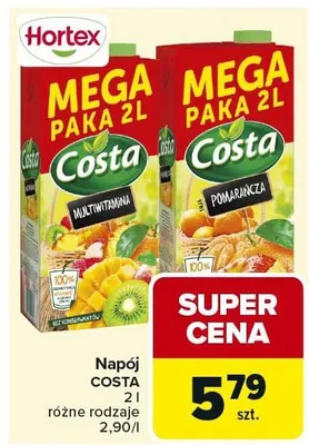 Napój Costa 2l różne rodzaje promocja w Carrefour