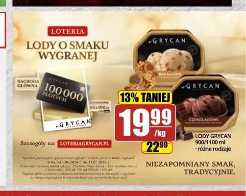 Lody Grycan Czekoladowe promocja w API Market