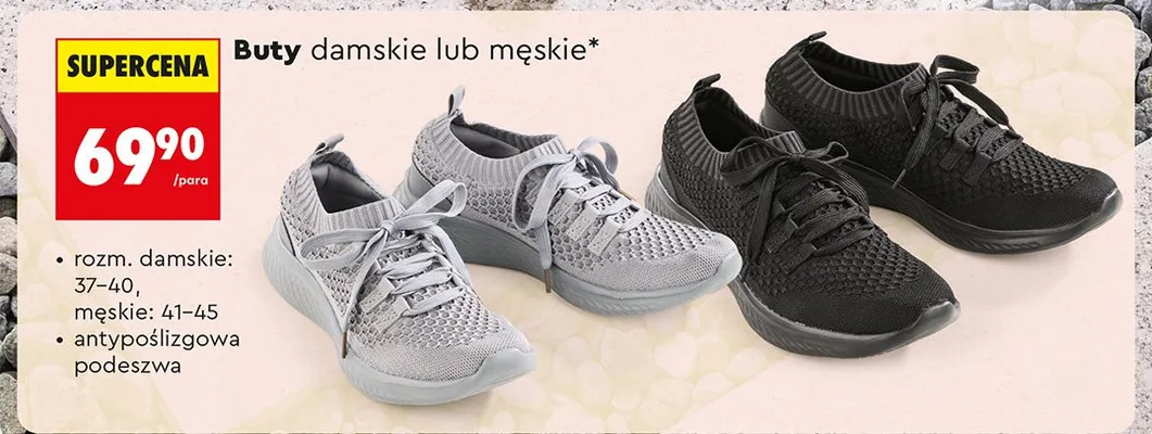 Buty damskie CLEVÉ z antypoślizgową podeszwą promocja w Biedronka