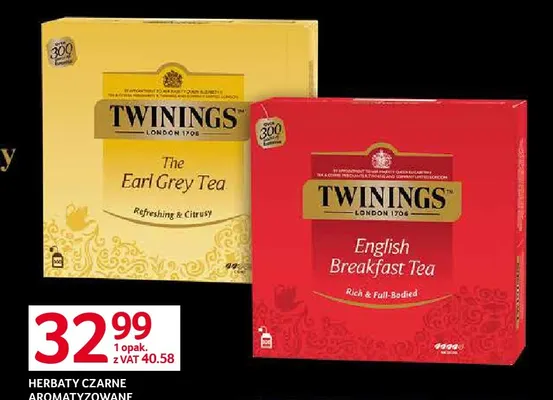 Herbata czarna aromatyzowana Twinings The Earl Grey Tea promocja w Selgros