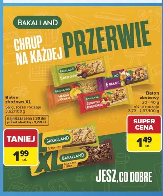 Baton zbożowy Bakalland promocja w Carrefour