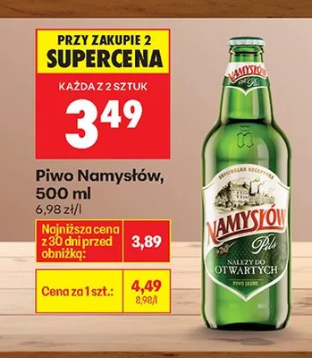 Piwo Namysłów 500 ml promocja w Biedronka