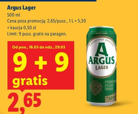 Piwo Lager promocja w Lidl
