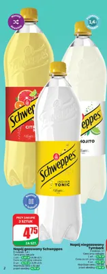 Napój gazowany Schweppes Indian Tonic promocja w Dino