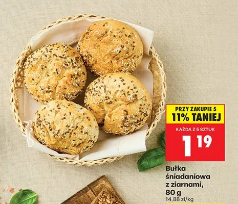 Bułka śniadaniowa z ziarnami promocja w Biedronka