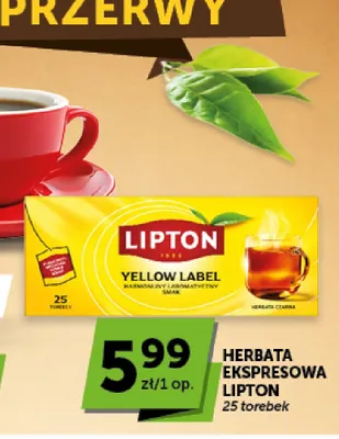 Herbata ekspresowa Lipton Yellow Label promocja w ABC