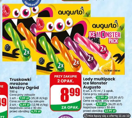 Lody Ice Monster 8-pak Augusto promocja w Dino