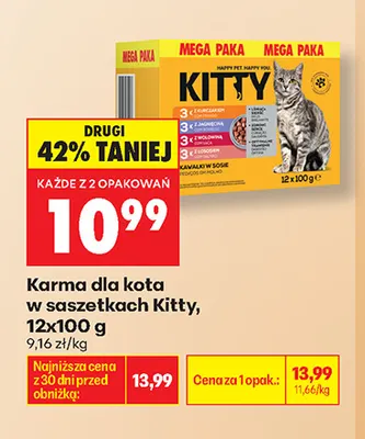 Karma dla kota w saszetkach Kitty 12-pak promocja w Biedronka