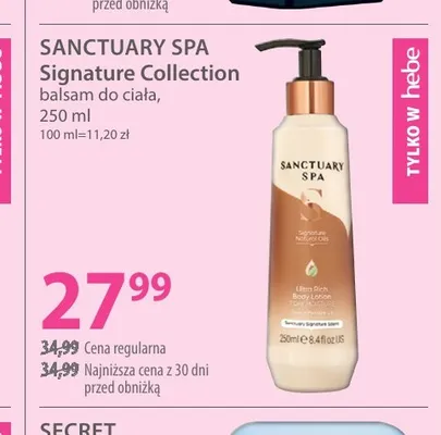 Balsam do ciała Sanctuary Spa Signature Collection promocja w Hebe