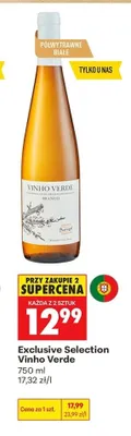 Wino białe półwytrawne Exclusive Selection Vinho Verde promocja w Biedronka