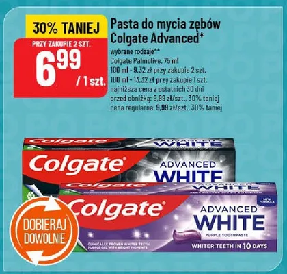 Pasta do mycia zębów Advanced promocja w POLOmarket