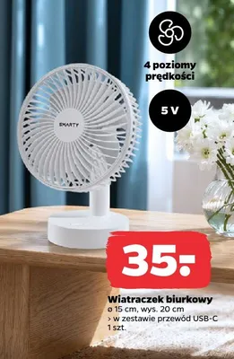 Wiatraczek biurkowy SMARTY śr. 15cm wys. 20cm promocja w Netto