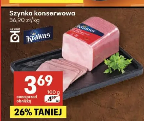 Szynka konserwowa Krakus promocja w Delikatesy Centrum