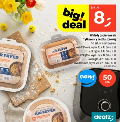 Wkłady papierowe do frytkownicy beztłuszczowej okrągłe, ø 20 cm promocja w Dealz