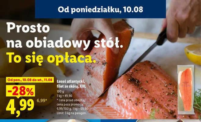 Łosoś atlantycki filet ze skórą XXL promocja w Lidl