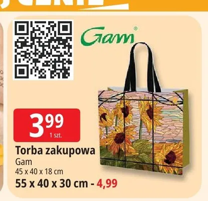 Torba zakupowa Gam 45x40x18 cm promocja w Leclerc