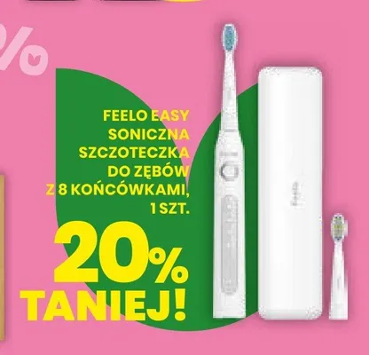 Soniczna szczoteczka do zębów Feelo Easy z 8 końcówkami promocja w Drogerie Natura