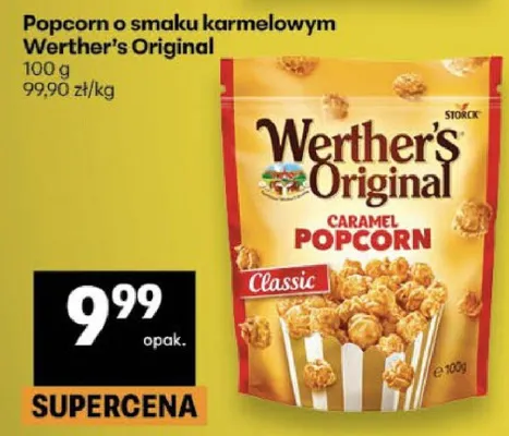 Popcorn o smaku karmelowym promocja w Delikatesy Centrum