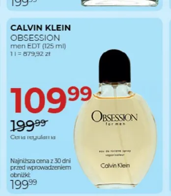 Woda toaletowa męska Calvin Klein Obsession promocja w Drogerie Jawa