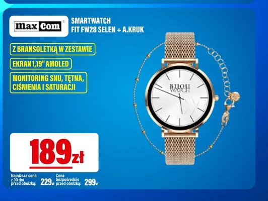 Smartwatch Fit FW28 Selen + A.Kruk Maxcom promocja w RTV EURO AGD