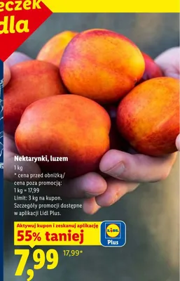 Nektarynki luzem promocja w Lidl