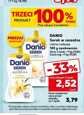 Serek w saszetce Danio waniliowy promocja w Kaufland