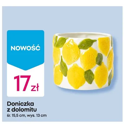 Doniczka z dolomitu 15,5x13 cm promocja w Pepco