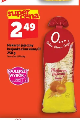 Makaron jajeczny krajanka z kurkumą O! promocja w TOPAZ