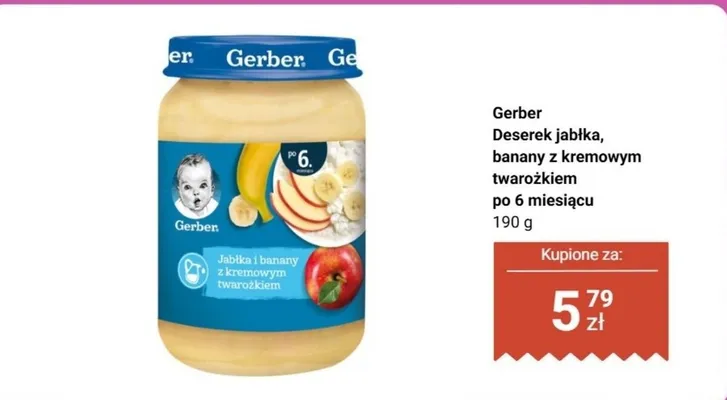 Deserek jabłka, banany z kremowym twarożkiem po 6 miesiącu promocja w Biedronka