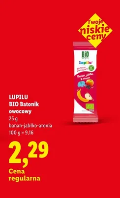 Batonik owocowy banan-jabłko-aronia Lupilu promocja w Lidl