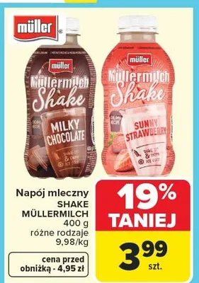 Napój mleczny SHAKE różne rodzaje promocja w Carrefour
